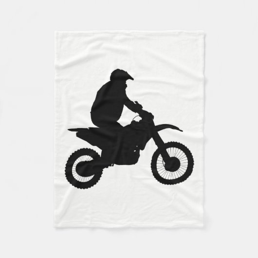 Motocross Silhouette Fleece Deken (Voorkant)