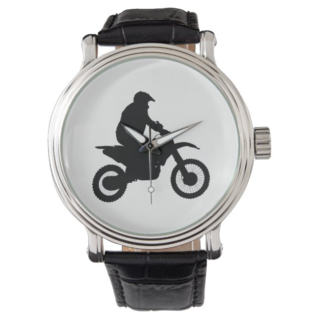 Motocross Silhouette Horloge (Voorkant)