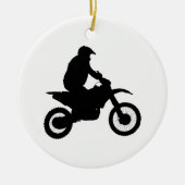 Motocross Silhouette Keramisch Ornament (Voorkant)