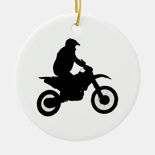 Motocross Silhouette Keramisch Ornament (Voorkant)