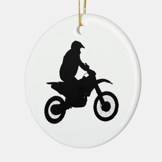 Motocross Silhouette Keramisch Ornament (Links)