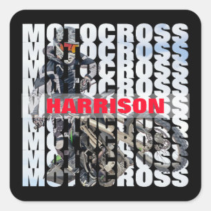 Motocross Sports Dirt Biker Persoonlijk Vierkante Sticker