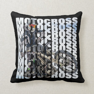Motocross Sports Dirt Biker Photo Typografie Kussen
