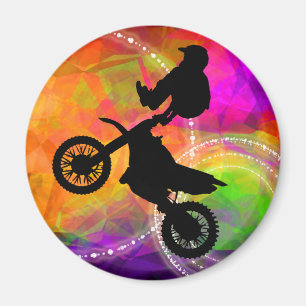 Motocross-springpomp in vuurcirkels magneet