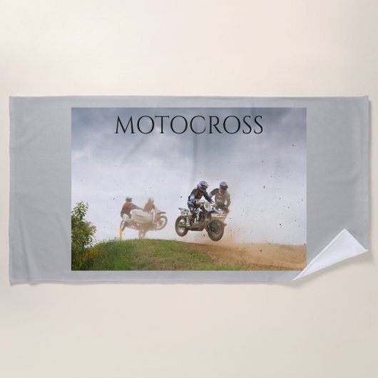 Motocross strandhanddoek. strandlaken (Voorkant)