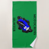 MOTOCROSS strandhanddoek. Strandlaken (Voorkant)
