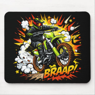 Motocross stripverhaal Burst Dirt Bike Rijder Muismat