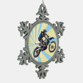 Motocross Tin Sneeuwvlok Ornament (Links)