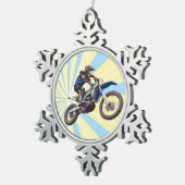 Motocross Tin Sneeuwvlok Ornament (Rechts)