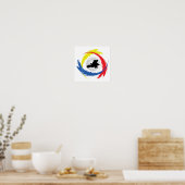 Motocross Tricolor Emblem Poster (Keuken)