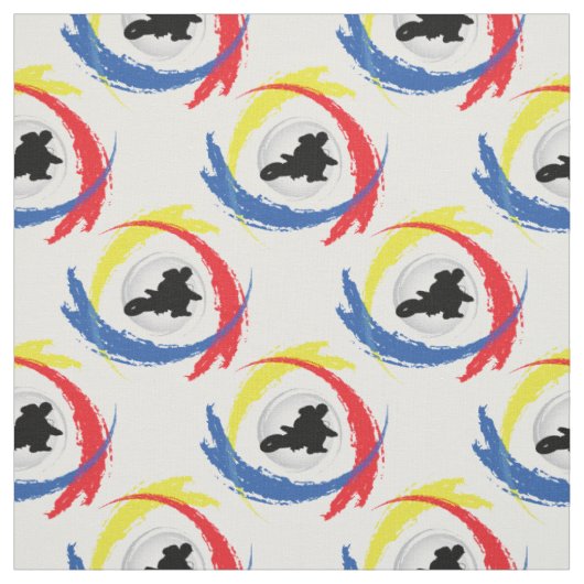 Motocross Tricolor Emblem Stof (Swatch)