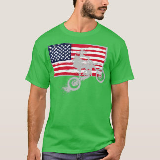 Motocross USA Flag T-shirt