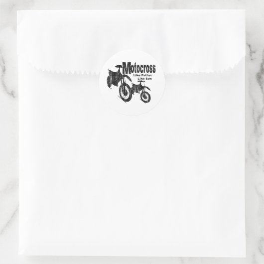 Motocross vader/zoon ronde sticker (Tas)
