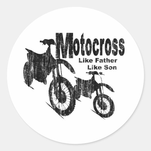 Motocross vader/zoon ronde sticker (Voorkant)
