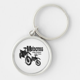 Motocross vader/zoon sleutelhanger