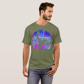 Motocross Vaporwave Sunset Dirt Bike Synthwave T-shirt (Voorkant volledig)