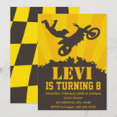Motocross verjaardagsfeest uitnodiging (Voorkant / Achterkant)
