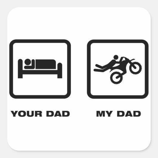 Motocross Vierkante Sticker (Voorkant)