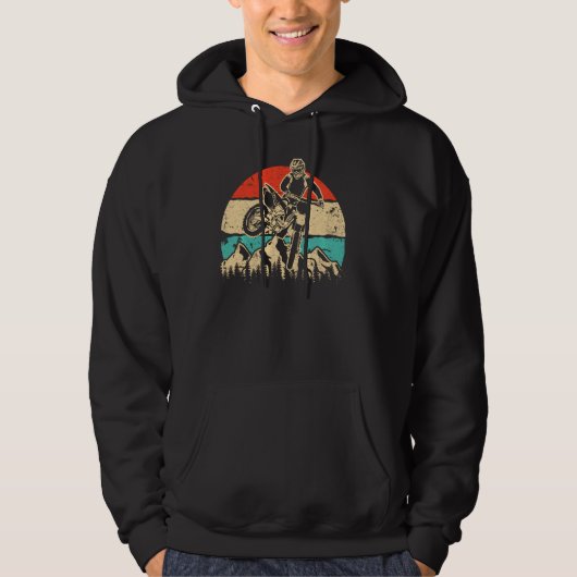 Motocross Vintage Dirt Bike Retro Pullover (Voorkant)