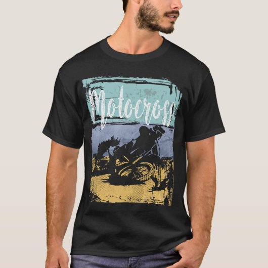Motocross Vintage Retro Rider T-shirt (Voorkant)