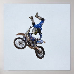Motocross vliegend hoog poster