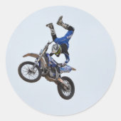 Motocross vliegend hoog ronde sticker (Voorkant)