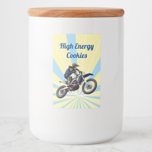 Motocross Voedselcontainer Etiket (Voorkant)