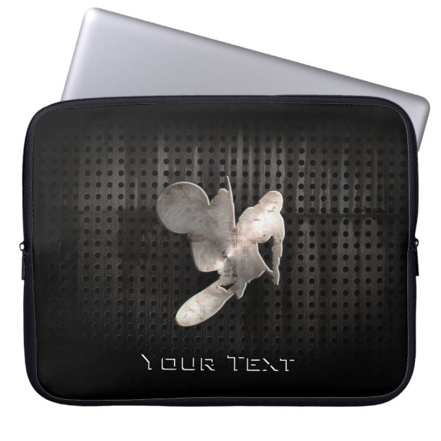 Motocross Whip; Koel zwart Laptop Sleeve (Voorkant)