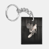 Motocross Whip; Koel zwart Sleutelhanger (Voorkant Links)