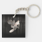 Motocross Whip; Koel zwart Sleutelhanger (Achterkant)