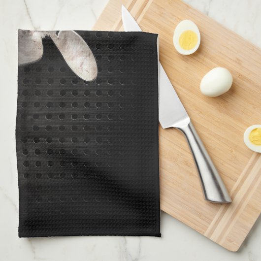 Motocross Whip; Koel zwart Theedoek (Quarter Fold)