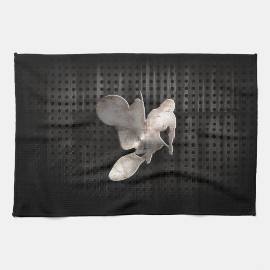 Motocross Whip; Koel zwart Theedoek (Horizontaal)