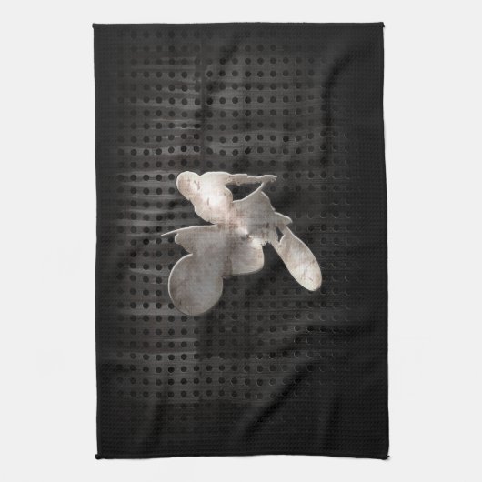 Motocross Whip; Koel zwart Theedoek (Verticaal)