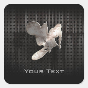 Motocross Whip; Koel zwart Vierkante Sticker