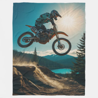 Motocrossracer bij Spirit Lake Fleece Deken