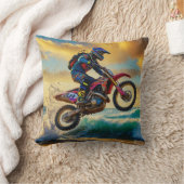 Motocrossracer op Beach Race II Kussen (Deken)