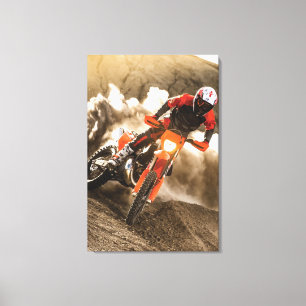 Motocrossrijder Canvas Afdruk