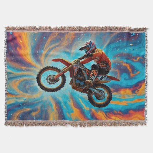 Motocrossrijder en droomlandschap deken (Voorkant)