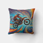 Motocrossrijder en droomlandschap kussen (Achterkant)
