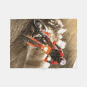 Motocrossrijder Fleece Deken (Voorkant (Horizontaal))