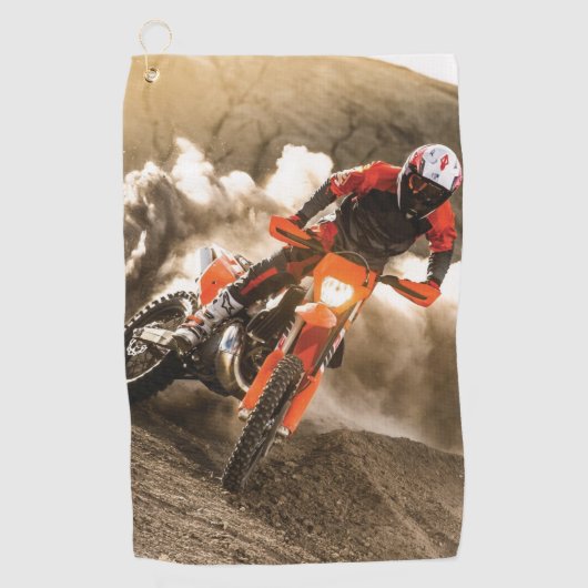 Motocrossrijder Golfhanddoek (Voorkant)