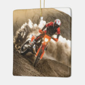 Motocrossrijder Keramisch Ornament (Links)