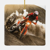 Motocrossrijder Keramisch Ornament (Achterkant)