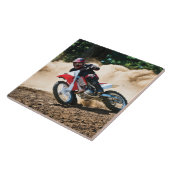 Motocrossrijder kussen tegeltje (Zijkant)