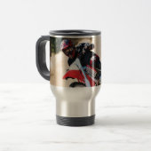 Motocrossrijder kussensloop reisbeker (Voorkant links)