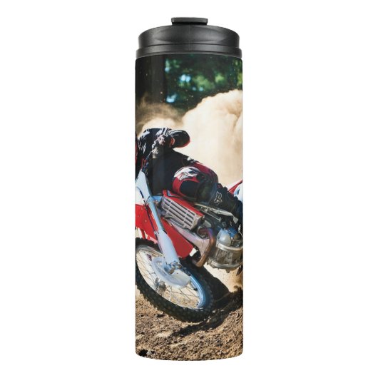 Motocrossrijder kussensloop thermosbeker (Voorkant)