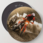 Motocrossrijder Ronde Button 6,0 Cm (Voorkant /achterkant)