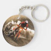 Motocrossrijder Sleutelhanger (Achterkant)