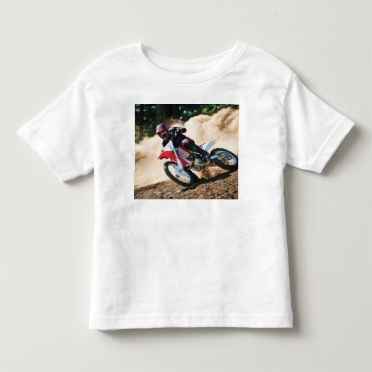 Motocrossrijder werkkussen kinder shirts (Voorkant)