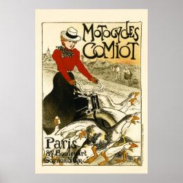 MOTOCYCLI COMIOT Paris Bicycle Theophile Steinlen Poster